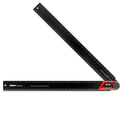 Digital measuring angle with display in red/black