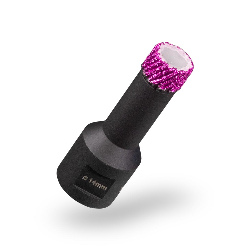 MATRIXTEC Bohrkrone Diamant schwarz-pink Ø 14 mm mit neuer Schrägbeschichtung