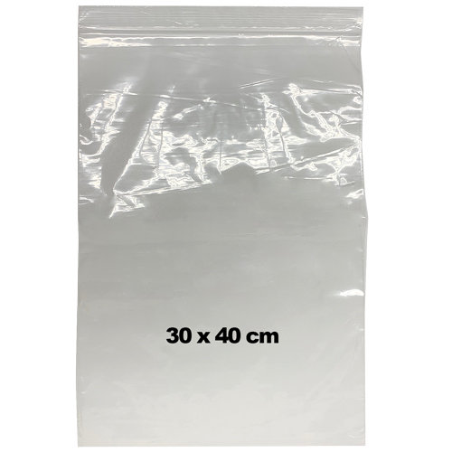 Probenbeutel aus Plastik mit Druckverschluss zur Feuchtemessung mit dem CM-Feuchtemessgerät von KARL DAHM | 100 Stück, 30 x 40 cm, transparent