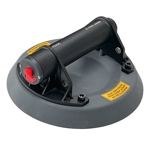 Akku-Vakuum-Saugheber E-Grip Plus, Art.-Nr. 40906 in schwarz mit KARL DAHM Gravur und grauer Saugplatte