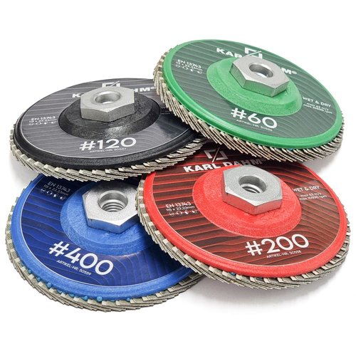Damant grinding wheel set 4-piece set with red, blue, green & black wheels