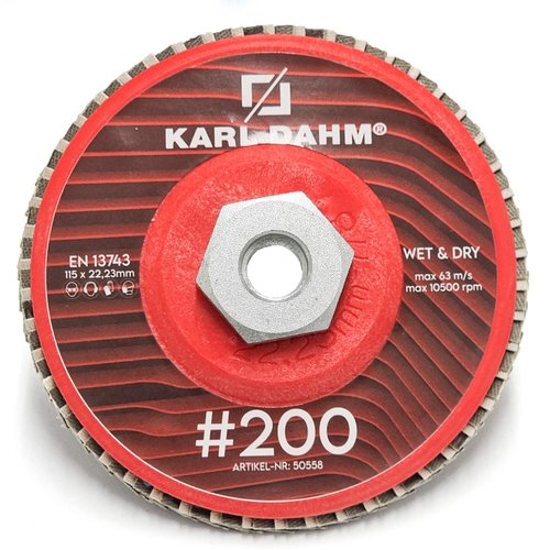 Diamant-Schleifscheibe rot, Körnung 200 mit Spezial-Lamellen für Feinsteinzeug und Naturstein