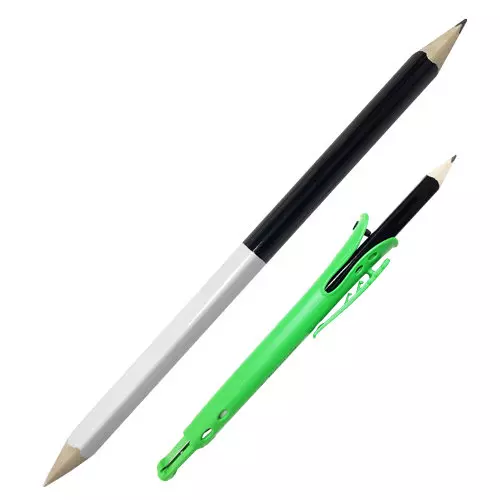 Black and white marker pen with holder and sharpener