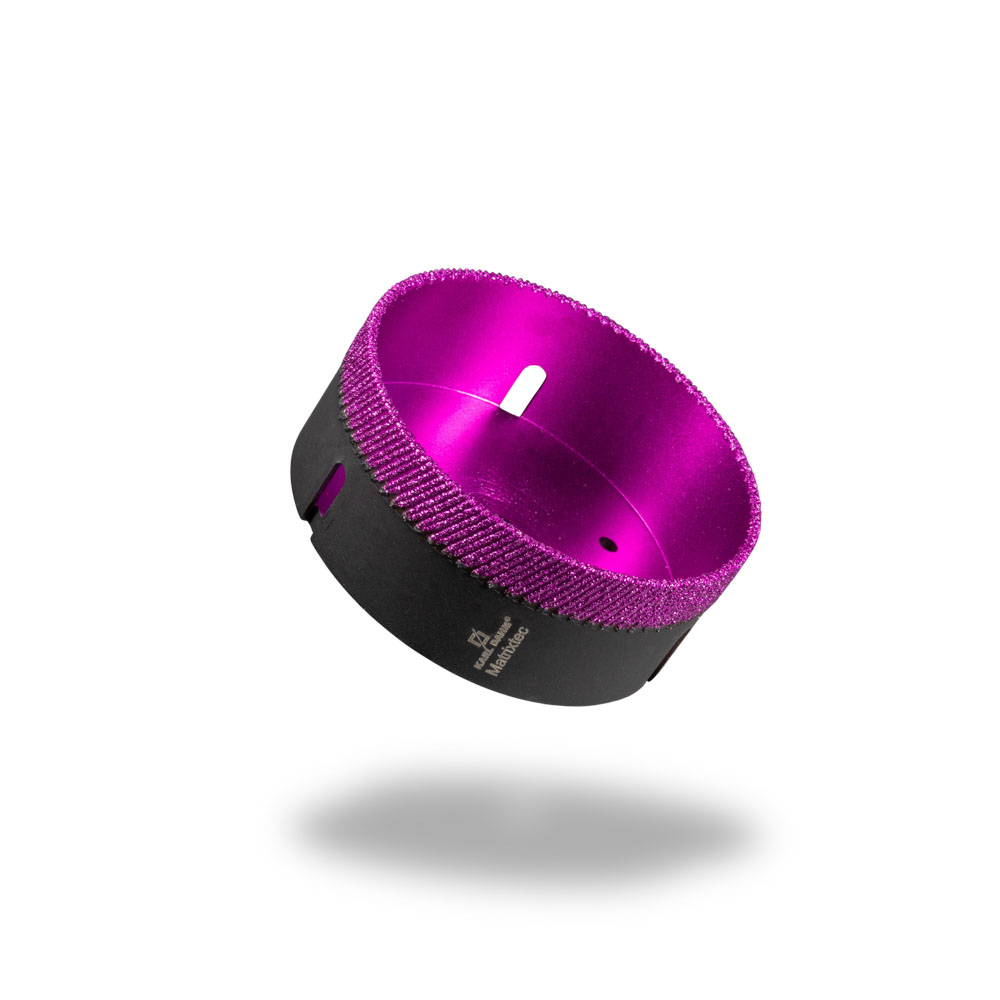 Diamant-Bohrkrone 100 mm mit MATRIXTEC-Schrägsegmentierung in schwarz und pink jetzt bei KARL DAHM kaufen