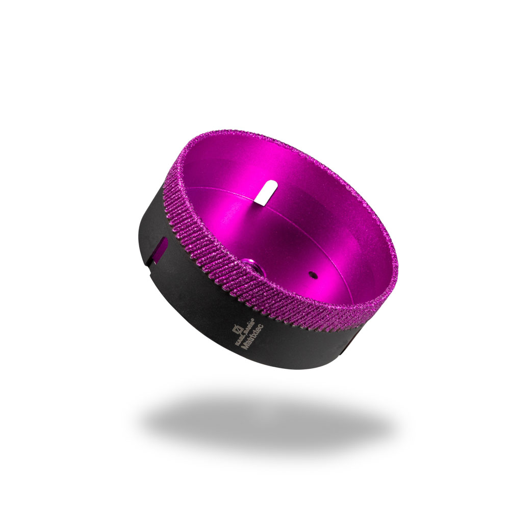 Couronne de forage diamantée 110 mm avec segmentation oblique MATRIXTEC en noir et rose acheter maintenant chez KARL DAHM