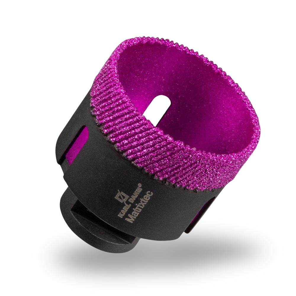 Diamond drill crown black 55 mm with pink diamond set by KARL DAHM - buy now