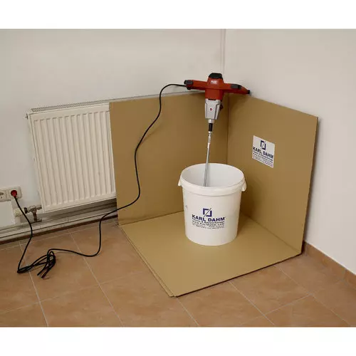 Protection anti-éclaboussures (coin de mélange) pour mélangeurs, pour travailler proprement sur le chantier