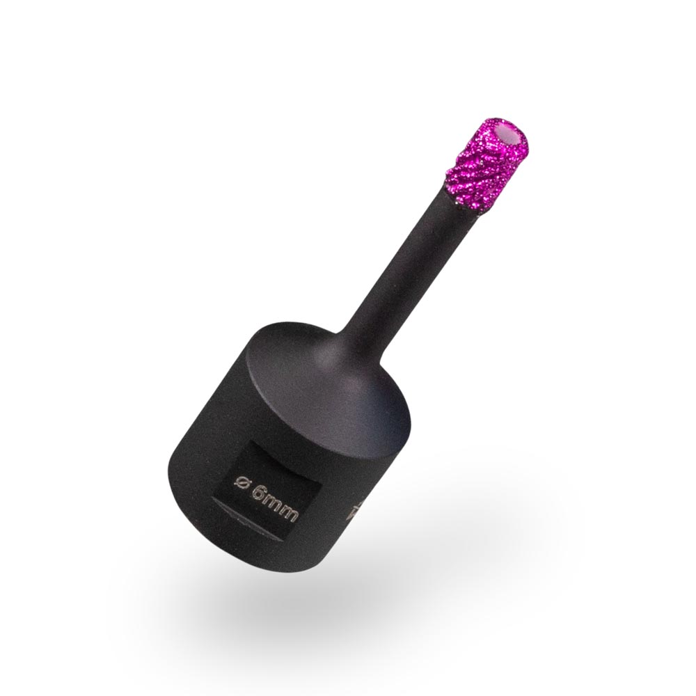Couronne diamantée pour carottage à sec noir-rose Ø 6 mm avec nouveau revêtement oblique MATRIXTEC