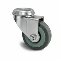 Ersatzrad mit grauem Laufbelag und stabilem Metallgehäuse für Knieroller auf Baustellen.
