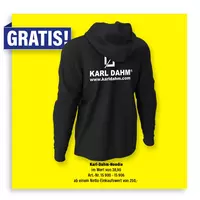 Free KARL DAHM hoodie, from a net value of 250!