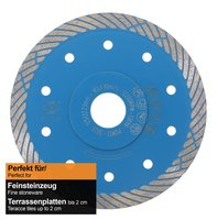 DTS 15: Diamond saw blade Ø 125 mm for hard ceramics and stoneware up to 2 cm thickness. Blue diamond cutting disc