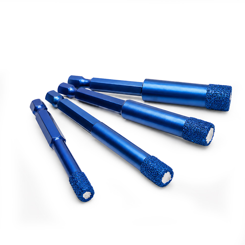 Karl Dahm diamond drill bit set, Ø 6 mm to 12 mm, with bit holder for precise drilling in tiles, porcelain stoneware and natural stone