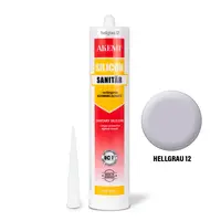 Akemi Sanitary Silicone bright grey 12 in a 310 ml cartridge, Art. No. 16265