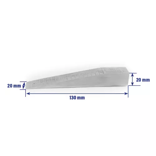 Image supplémentaire Cale de mesure pour chape avec précision les irrégularités et les pentes. Dimensions du produit : largeur : 20 mm ; longueur : 130 mm ; hauteur : 20 mm.