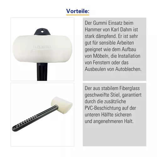 Gummihammer, wei&szlig;, gut f&uuml;r sensible Arebiten wie Aufbau von M&ouml;beln, Installation von Fenstern oder Ausbeulen von Autoblechen.