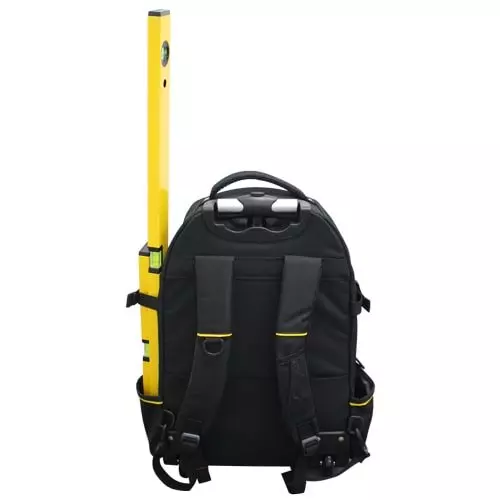 Werkzeug Rucksack mit Wasserwaagen und kleinem Zubeh&ouml;r