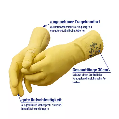 Gummihandschuhe mit Baumwolle