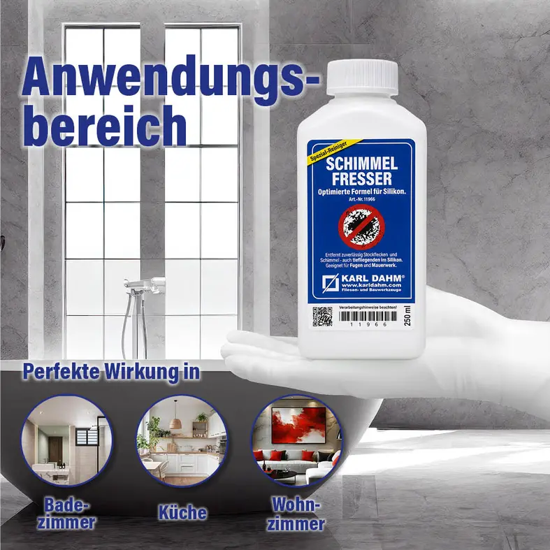 Mould remover suitable for the bathroom, kitchen and living room