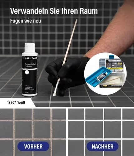 The 120 ml white grout colourant set is ideal for colouring light-coloured grout.