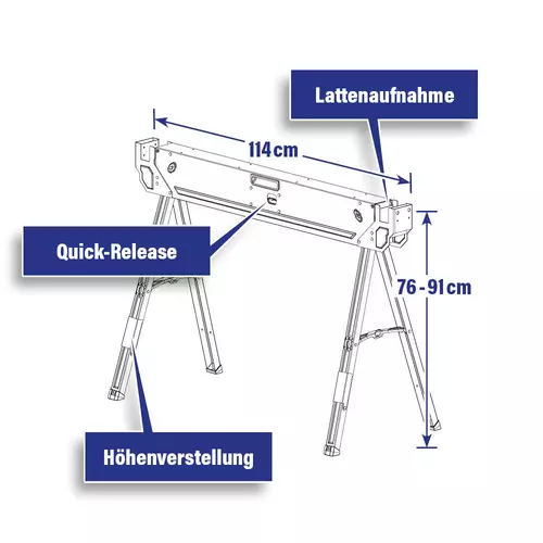 Additional image Height-adjustable work trestle Key features
