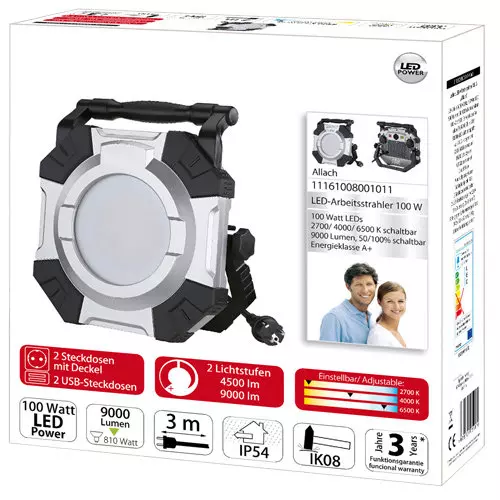 LED Arbeitsstrahler schaltbar mit 9000 Lumen Energieklasse A+