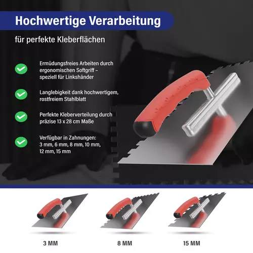 Zusatzbild linkshänder fliessenkelle rostfrei stahlblatt