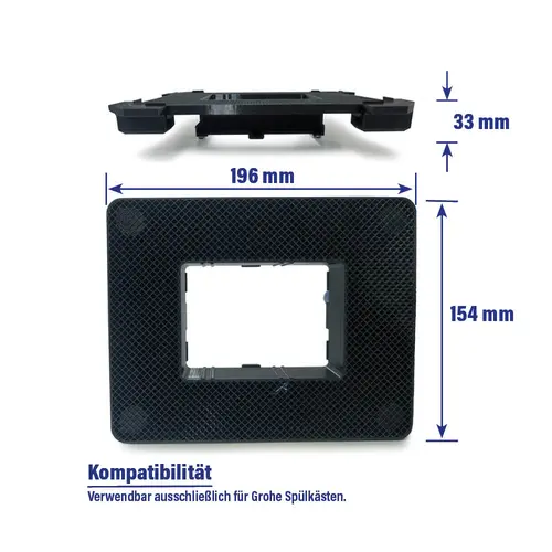 Image supplémentaire Plaque de béquille universelle - Royal Flush - pour réservoir de chasse Grohe - Hauteur : 154 mm ; longueur : 196 mm ; largeur : 33 mm