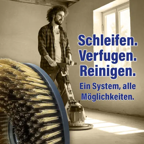Zusatzbild Stahlbuerste zur Ausfugmaschine KD6 / KD5 als 3-in-1 System zum Schleifen, Verfugen und Reinigen.