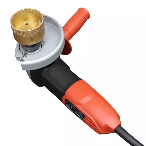 Flex angle grinder with diamond drill bit
