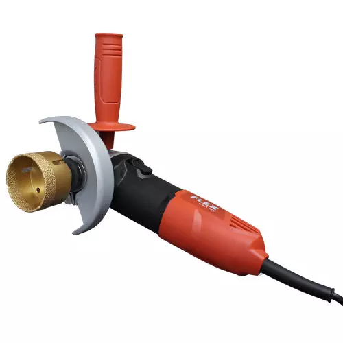 Angle grinder with a drill bit