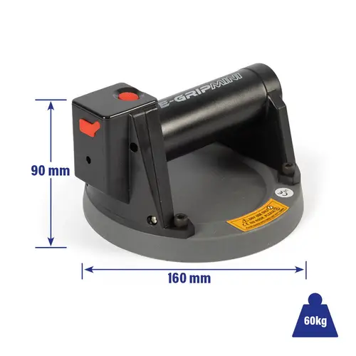 Mini ventouse &agrave; batterie E-Grip Plus avec dimensions
