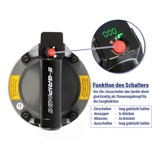 Mini ventouse &agrave; batterie E-Grip Plus avec bouton de fonction