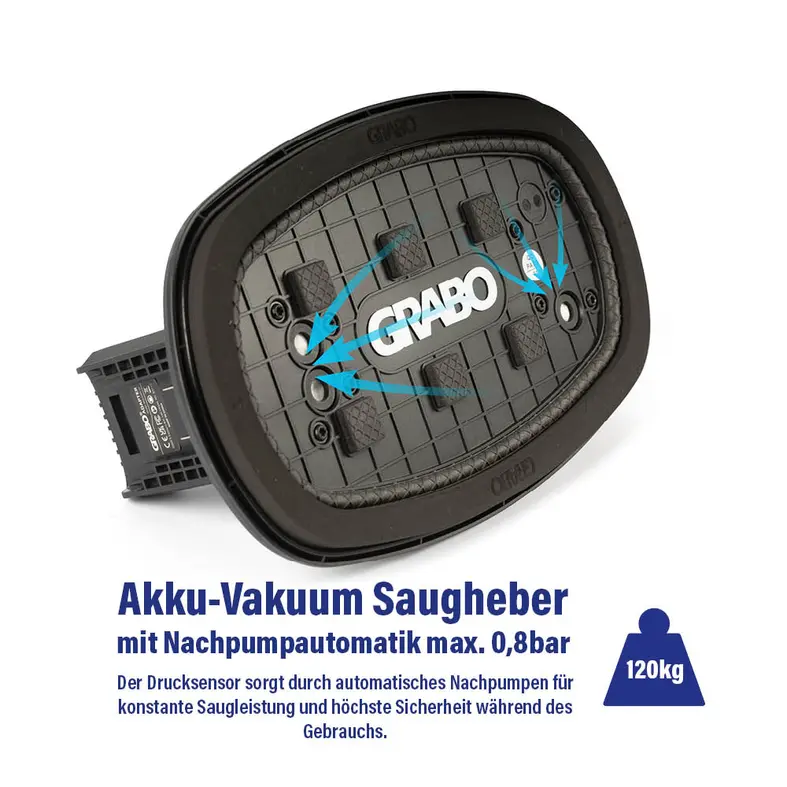 Additional image Underside of the GRABO cordless vacuum lifter with automatic booster pump up to 0.8 bar and a maximum lifting capacity of 120 kg