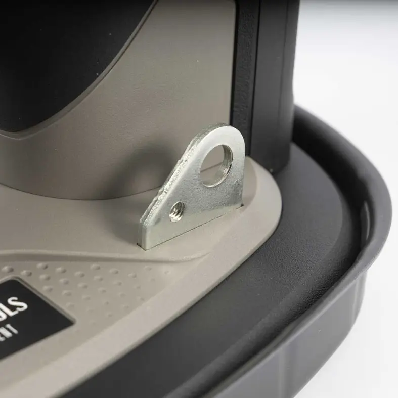 Additional image Close-up of the metal bracket on the GRABO cordless vacuum lifter, featuring a black rubber seal and a grey housing