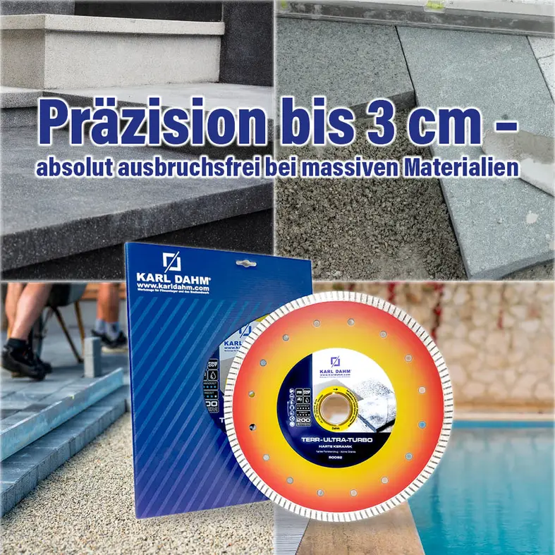 Diamond cutting disc suitable for cutting patio slabs