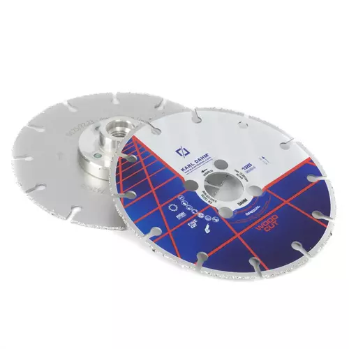 Image supplémentaire Huisserie de porte Profi-Set comprenant deux disques HM-TS Wood Cut de haute qualité (diamètre 125 mm, alésage 22,23 mm).