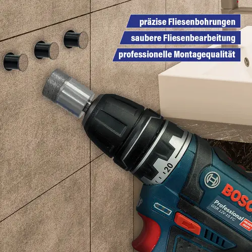 Zusatzbild diamant nassbohrkrone praezise fliesen bohren