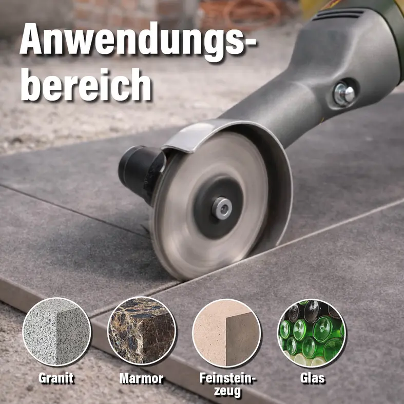 Zusatzbild Anwendung der Diamanttrennscheiben an Feinsteinzeug