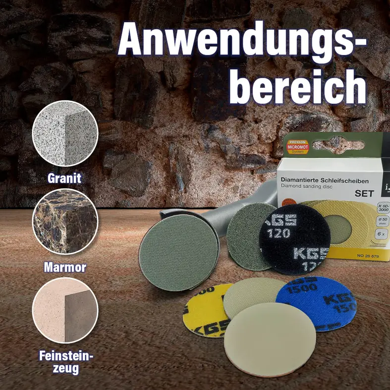 Zusatzbild Diamantierte Schleifscheiben zum Bearbeiten und Polieren von harten Materialien