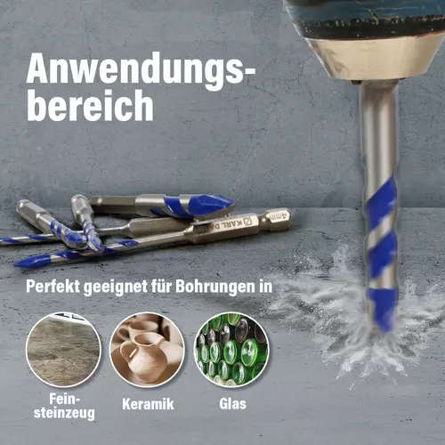 Hartmetallbohrer-Set Anwendungsbereiche