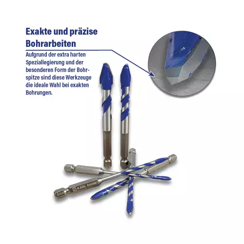 Hartmetallbohrer-Set &Oslash; 3 mm - 12 mm f&uuml;r exakte und pr&auml;zise Bohrarbeiten 